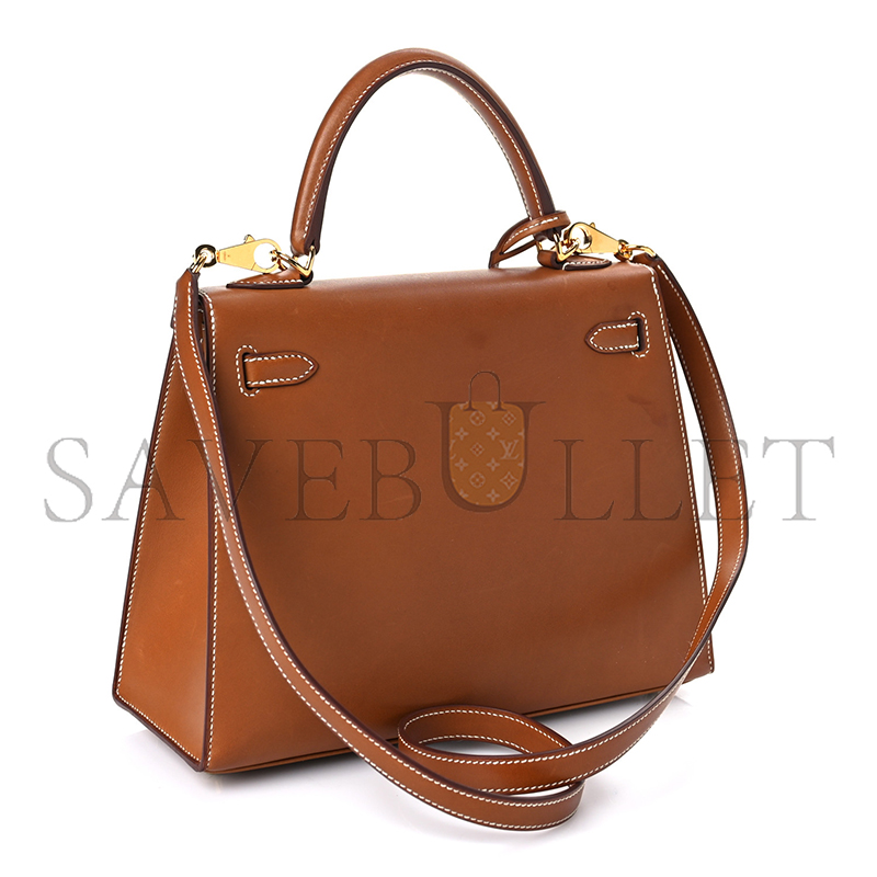 HERMÈS BARENIA KELLY SELLIER 25 FAUVE (25*17*7cm) 